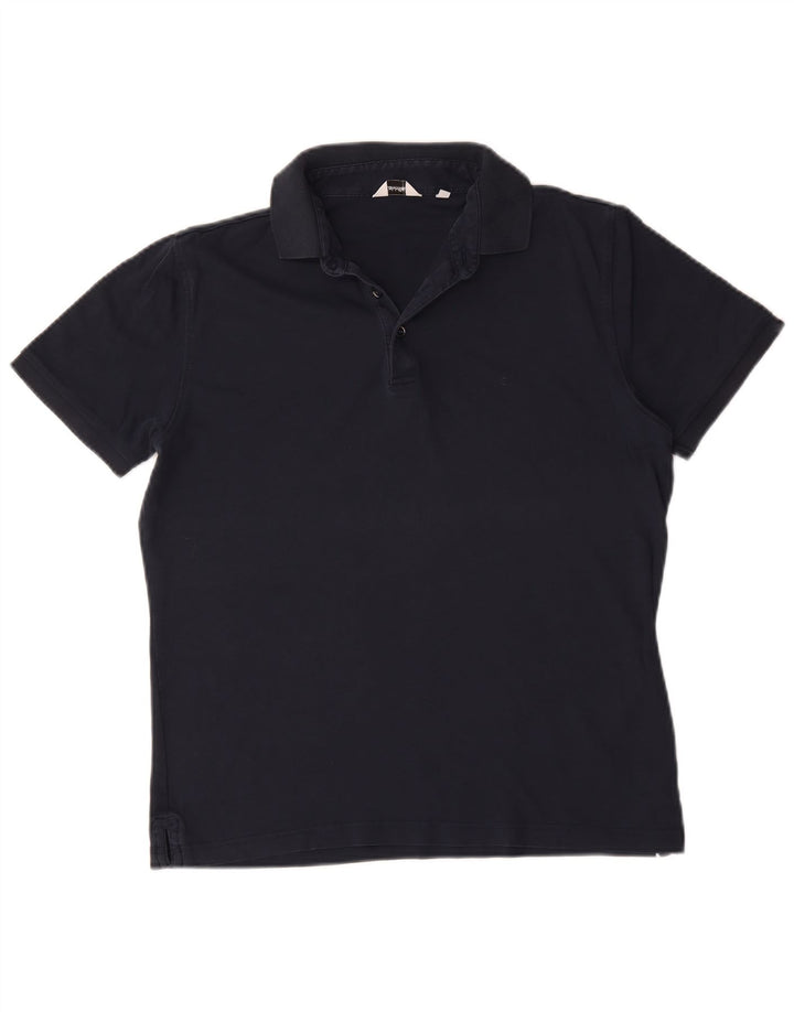 Polo da uomo Calvin Klein media cotone blu navy