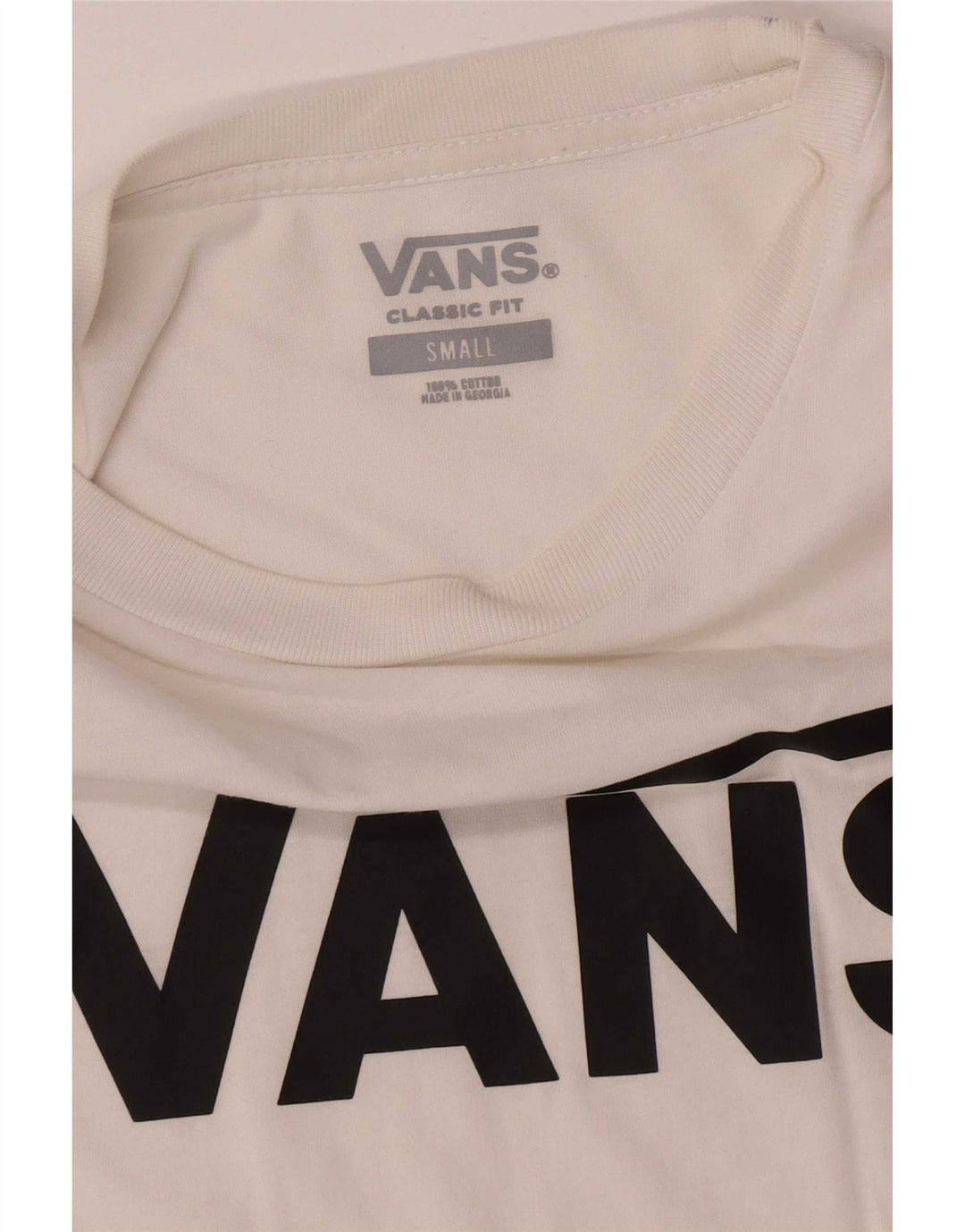 T-shirt grafica da uomo con vestibilità classica Vans, piccola, in cotone bianco