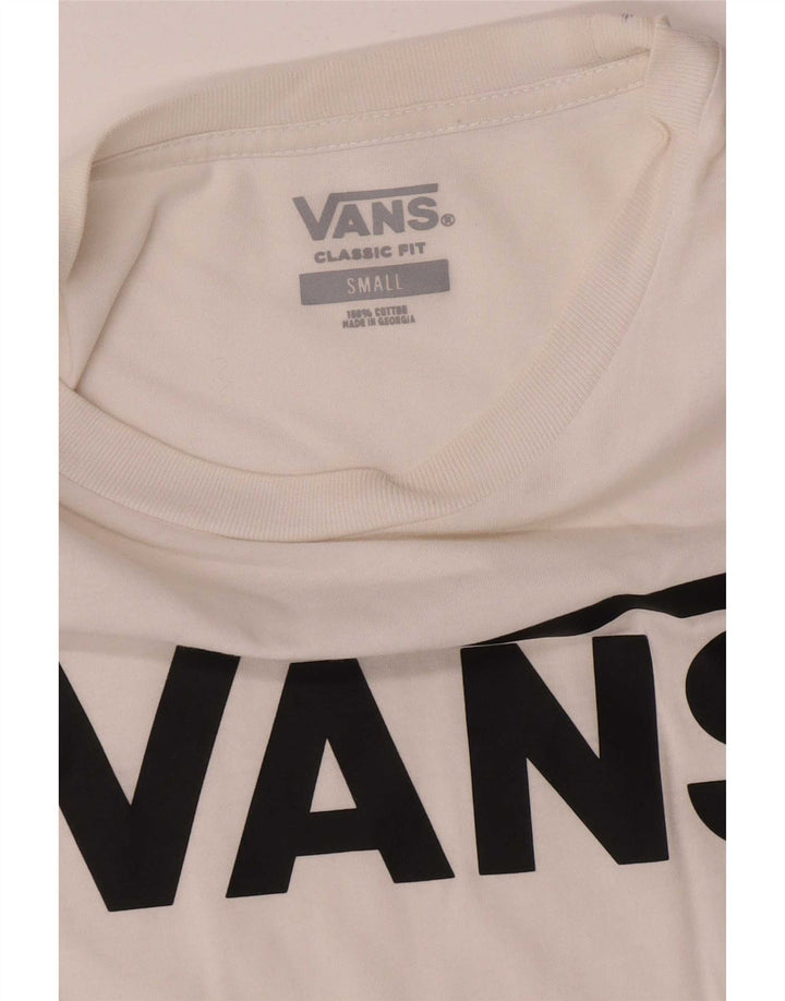T-shirt grafica da uomo con vestibilità classica Vans, piccola, in cotone bianco