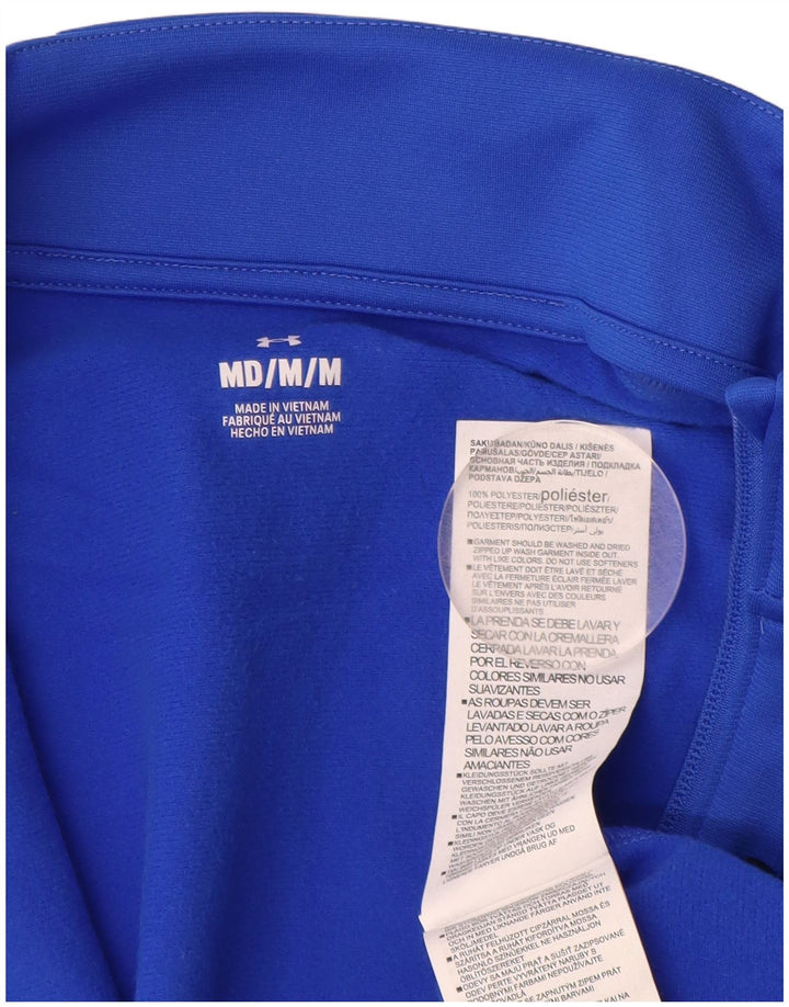 UNDER ARMOUR Mens Tracksuit Top Jacket Medium Blue Colourblock Polyester