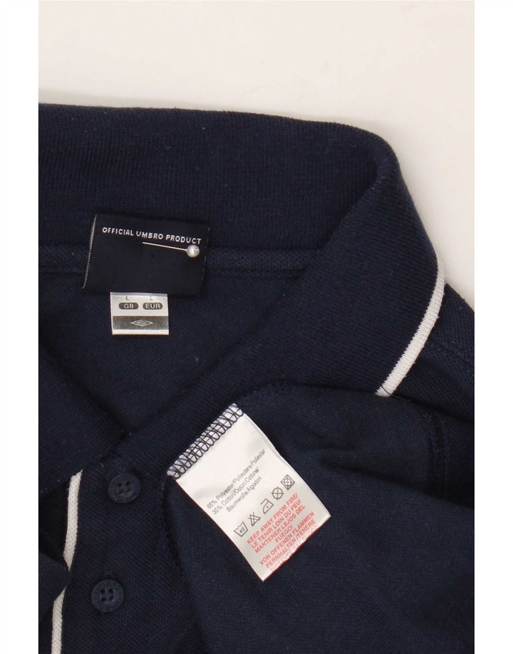 Polo Umbro da uomo grande in poliestere blu navy