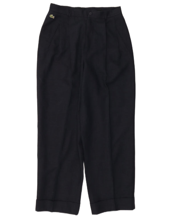 Pantaloni da abito con pegging da uomo Lacoste taglia 44 grande W30 L29 lino blu navy