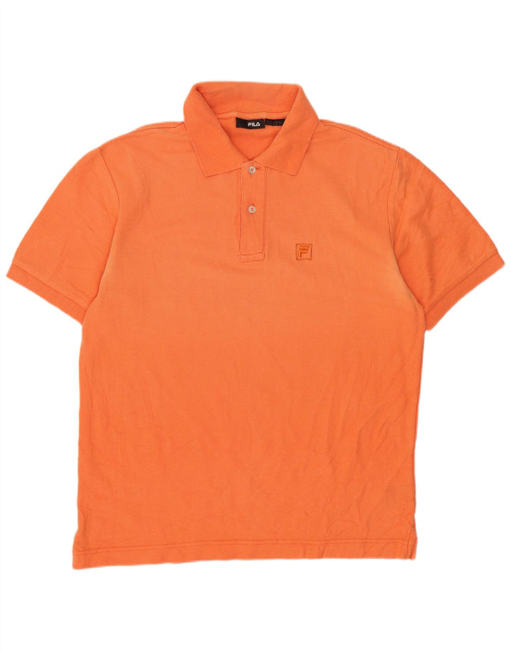 Polo da uomo Fila in cotone arancione medio