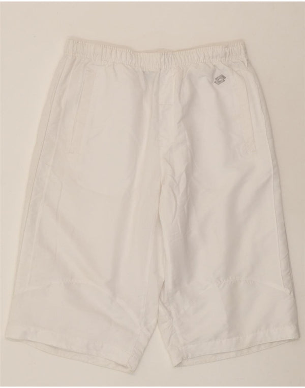 Pantaloncini sportivi da uomo Lotto UK 40/42 Large Poliestere bianco