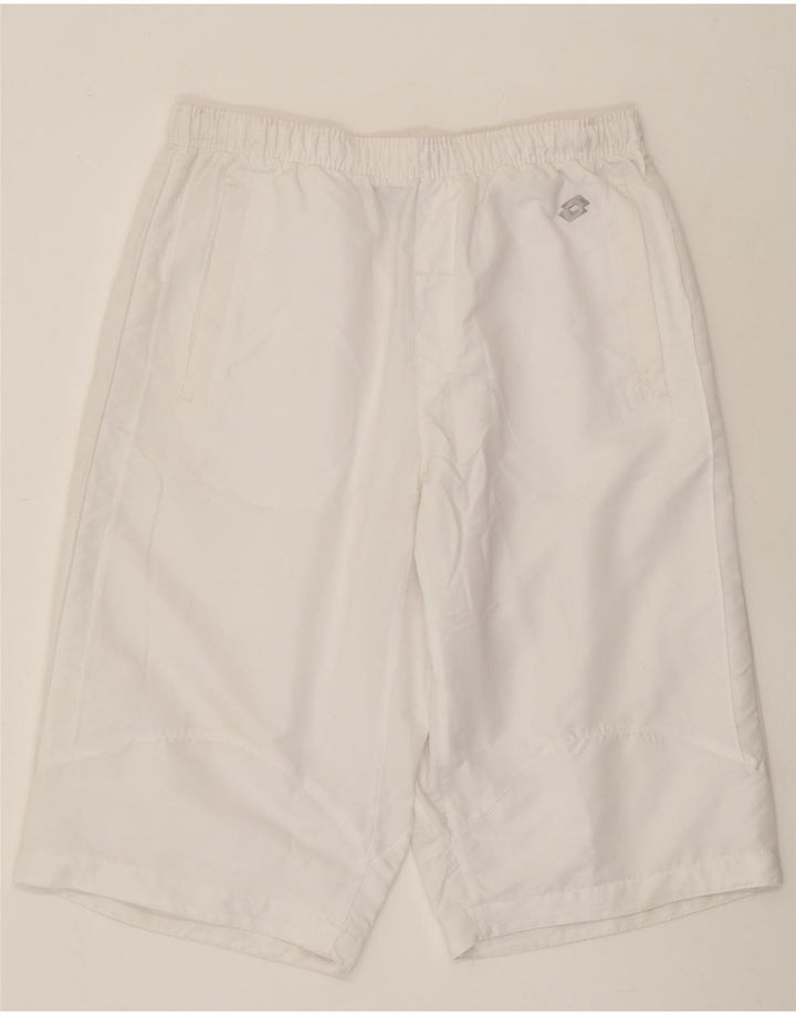 Pantaloncini sportivi da uomo Lotto UK 40/42 Large Poliestere bianco