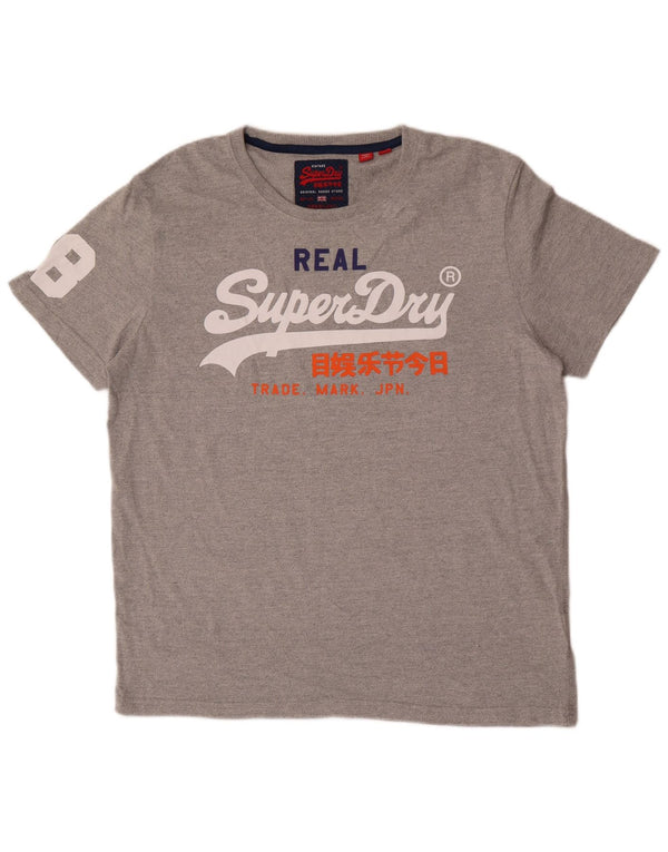 T-shirt grafica da uomo Superdry Top 2XL in cotone grigio