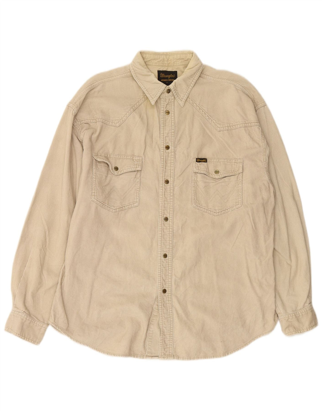 Camicia da uomo in velluto a coste western WRANGLER XL in cotone beige