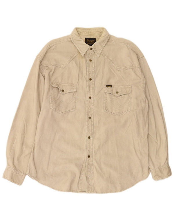 Camicia da uomo in velluto a coste western WRANGLER XL in cotone beige