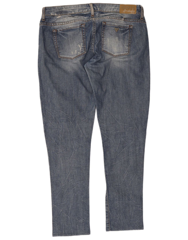 Jeans slim invecchiati Guess da donna W31 L29 cotone blu