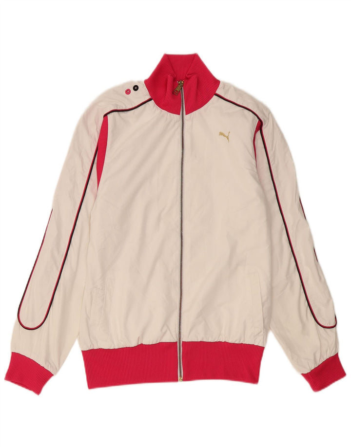 Giacca da tuta da donna Puma UK 10 Small Poliestere color block bianco