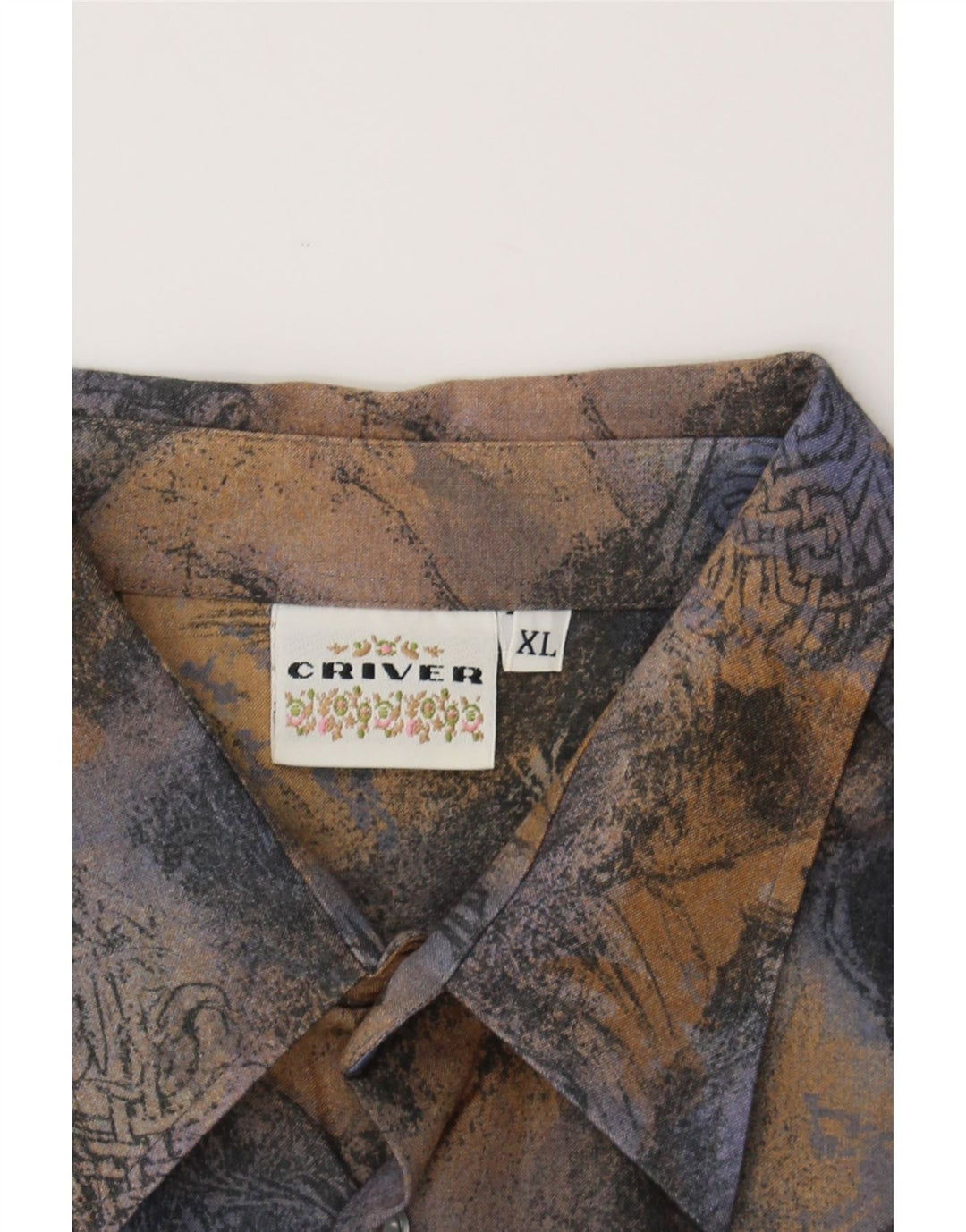 CRIVER Mens Abstract Pattern Shirt XL Multicoloured Viscose Vintage Criver and Second-Hand Criver from Messina Hembry 