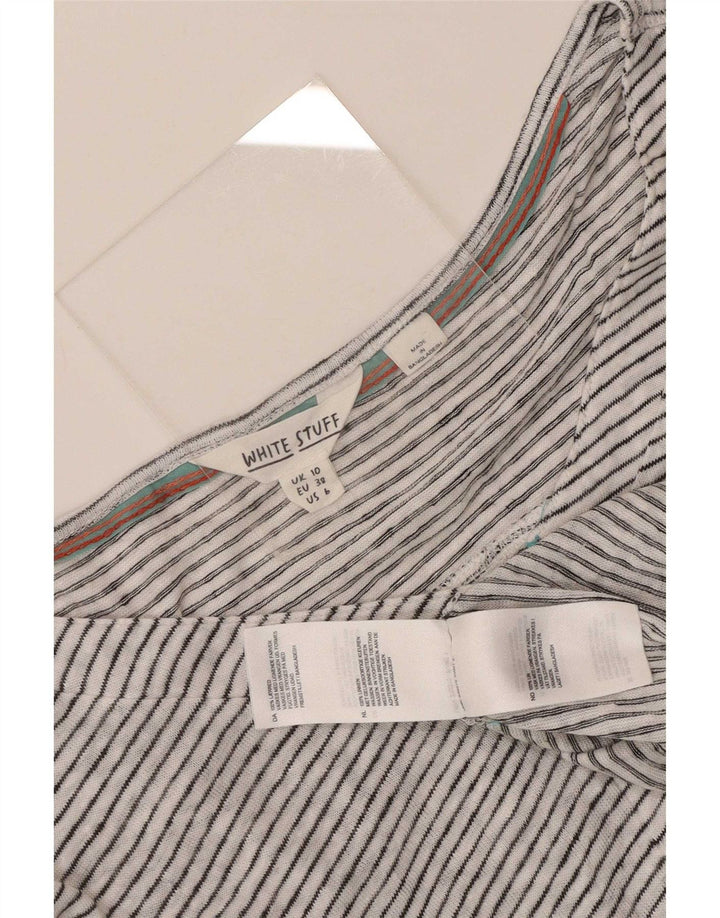 Camicetta da donna White Stuff Top UK 10 lino a righe piccole