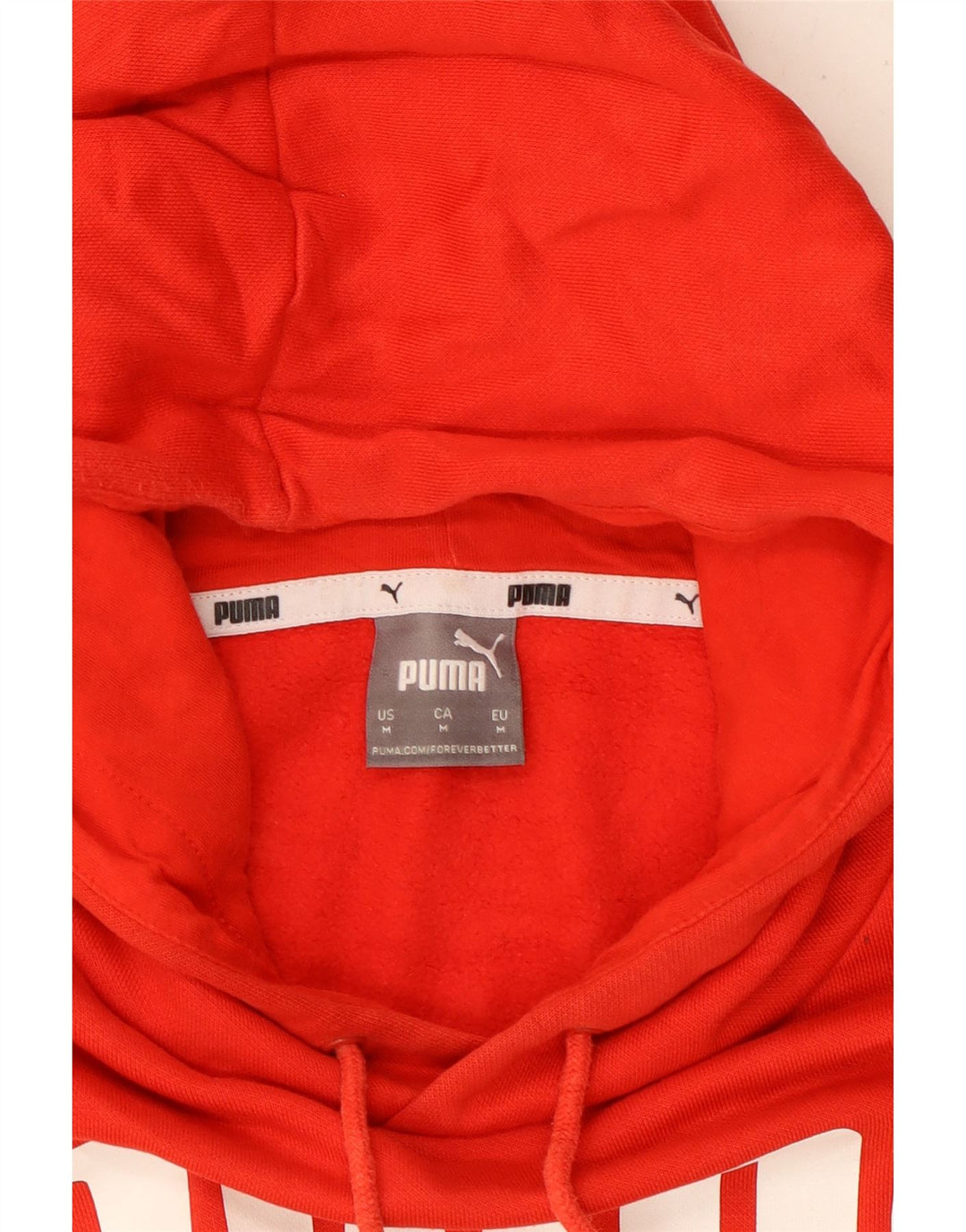 Felpa con cappuccio grafica PUMA da uomo in cotone rosso medio