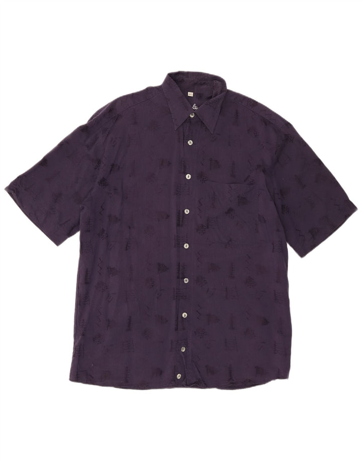 Camicia da uomo Angelo Litrico Taglia 39/40 15 1/2 Medio Blu navy geometrico