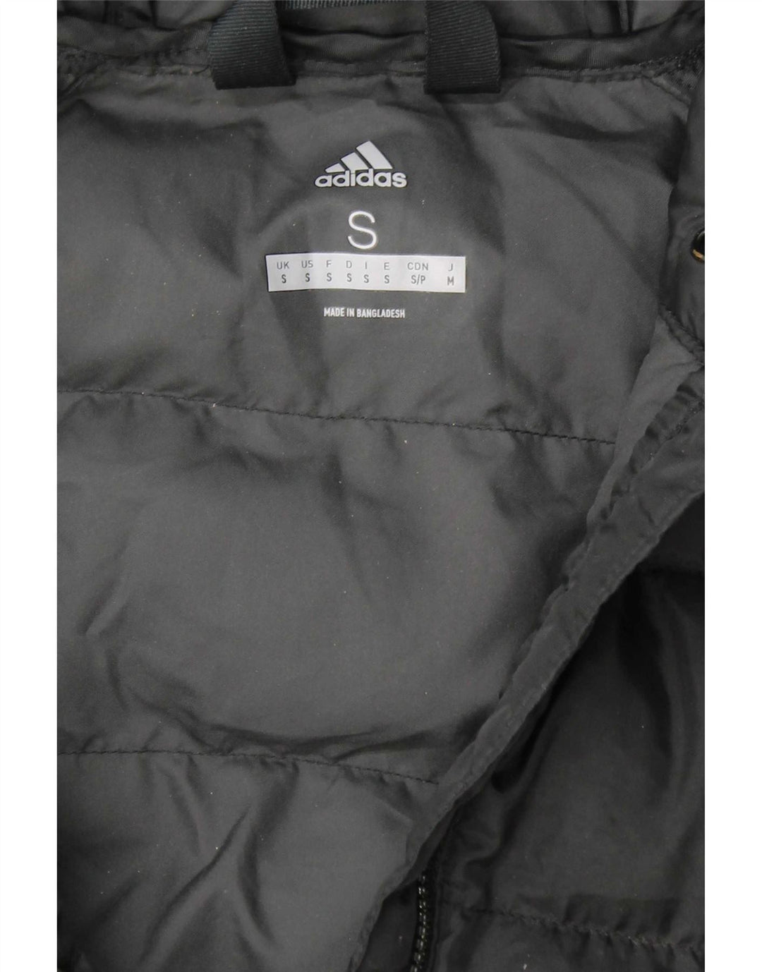 Giacca imbottita con cappuccio da uomo Adidas UK 36 piccola poliestere nera