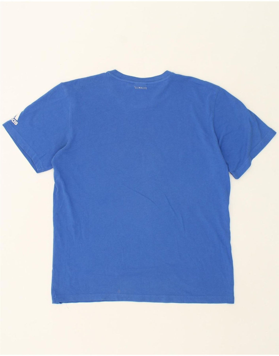 ADIDAS Mens Climalite T-Shirt Top Medium Blue Cotton Vintage Adidas and Second-Hand Adidas from Messina Hembry 