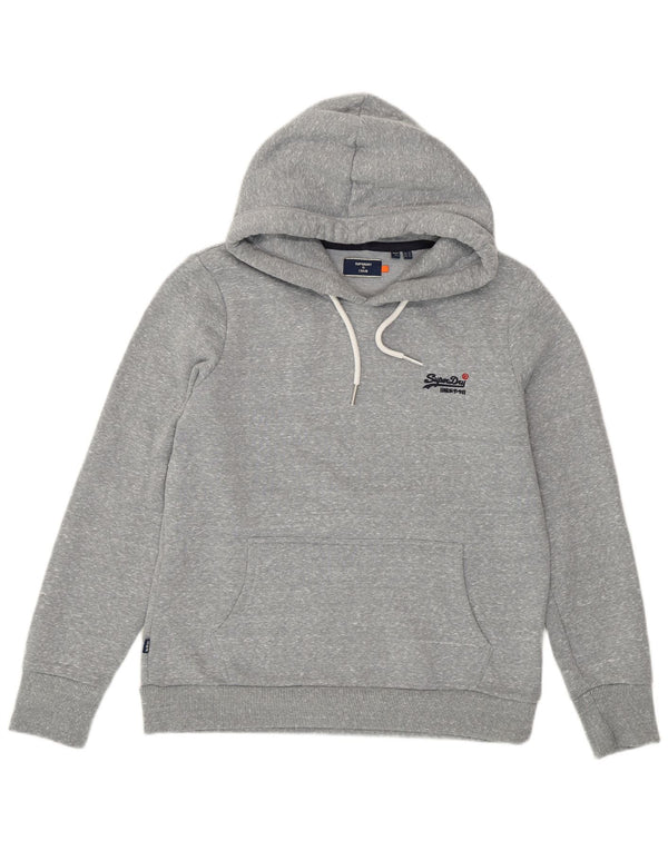 Felpa con cappuccio da donna Superdry UK 14 Large in poliestere chiazzato grigio