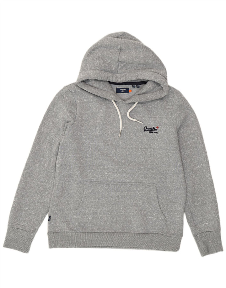 Felpa con cappuccio da donna Superdry UK 14 Large in poliestere chiazzato grigio