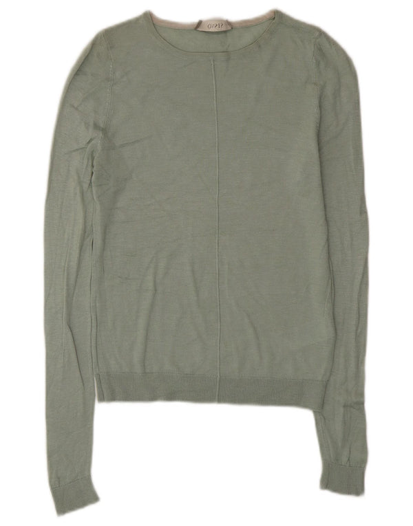 Maglione maglione con scollo a barca da donna Oasis UK 6 XS verde viscosa