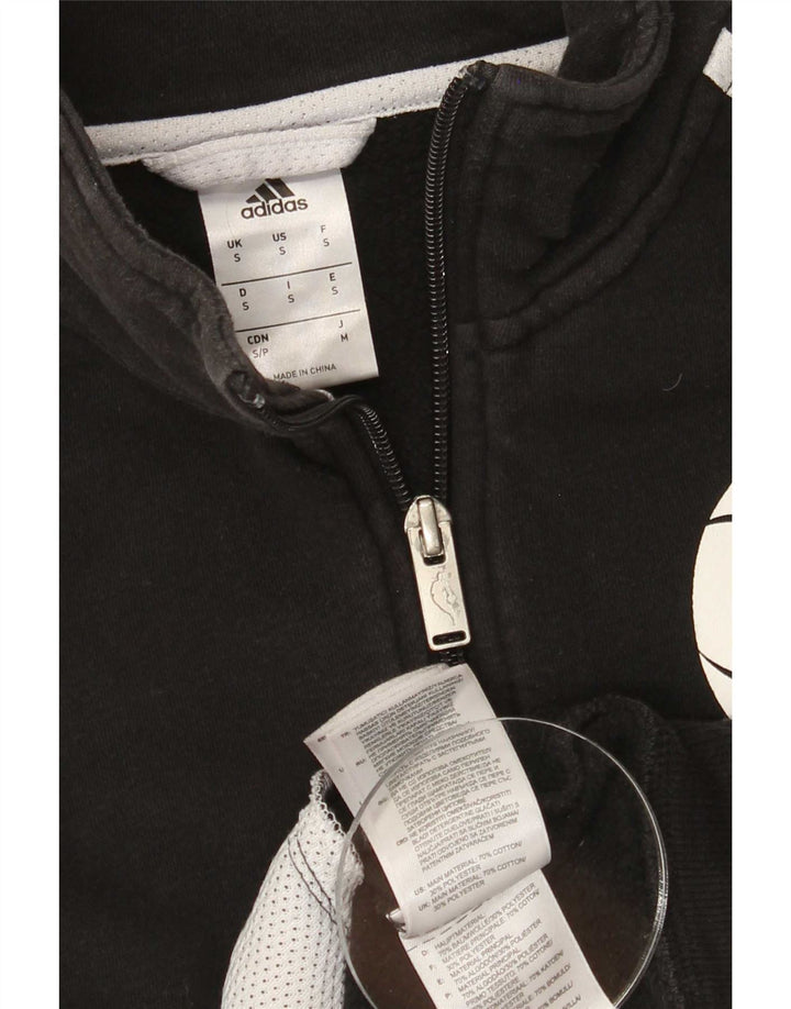 Giacca da ginnastica grafica da uomo Adidas Brooklyn Nets piccola in cotone nero