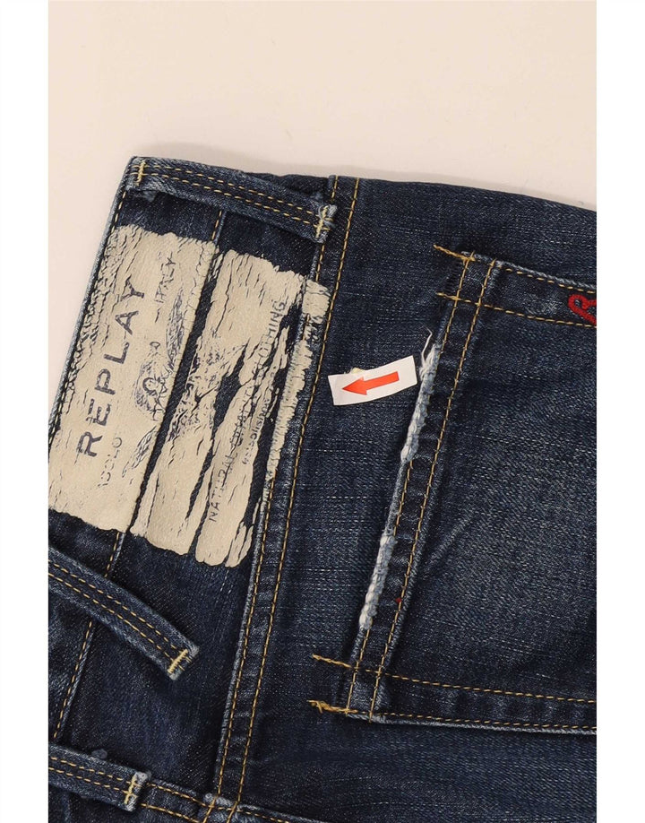 Replay Jeans Tirmar Distressed Slim da Uomo W30 L28 Cotone Blu