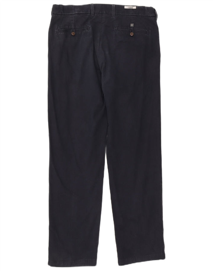 Pantaloni chino regolari da uomo Marks & Spencer W36 L33 cotone blu navy