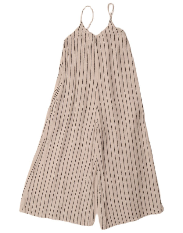 Tuta senza maniche per bambina Marks & Spencer 9-10 anni in cotone gessato bianco