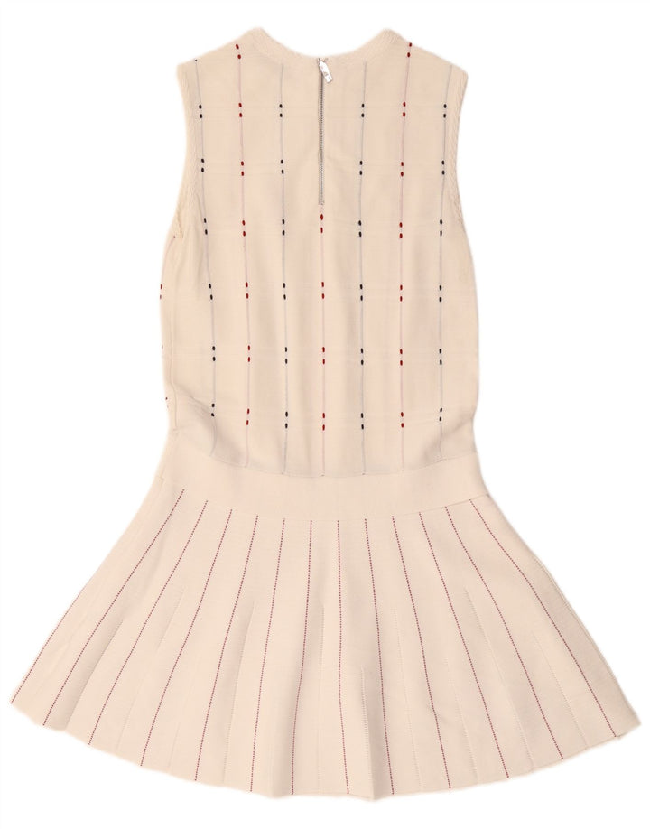 Ted Baker Abito da donna senza maniche a vita bassa taglia 1 XS a righe bianche