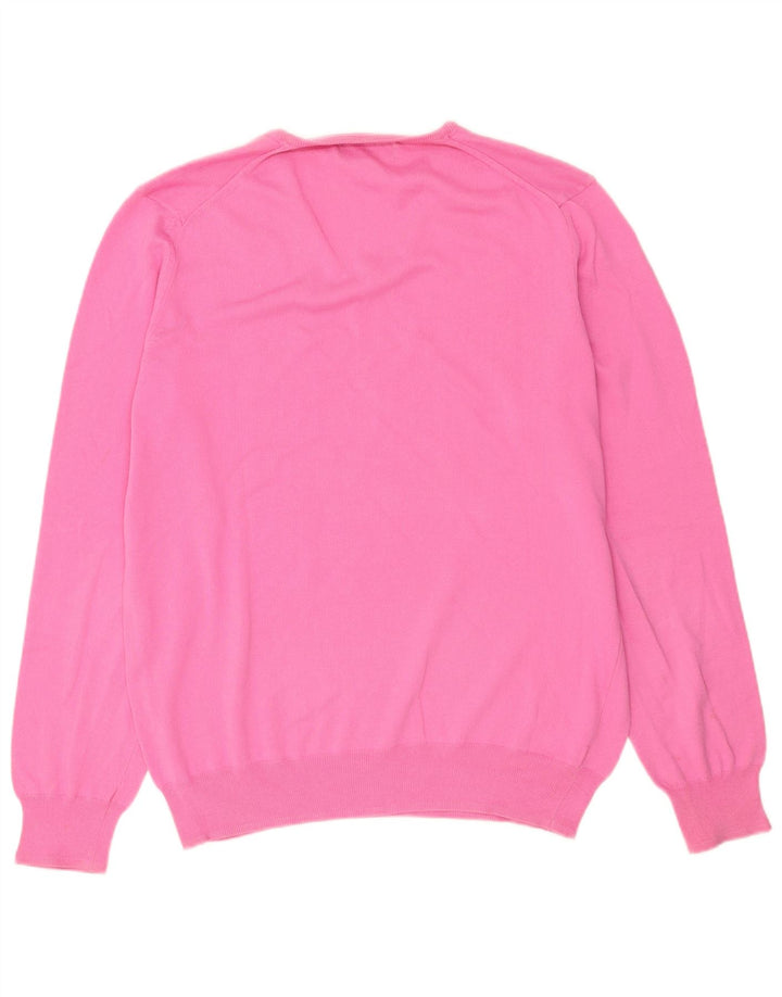 Maglione Zara da uomo con scollo a V grande rosa