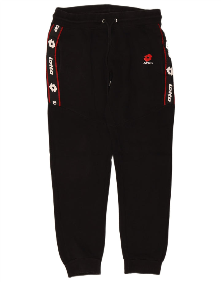 LOTTO Pantaloni da tuta con grafica da uomo Joggers Cotone medio nero