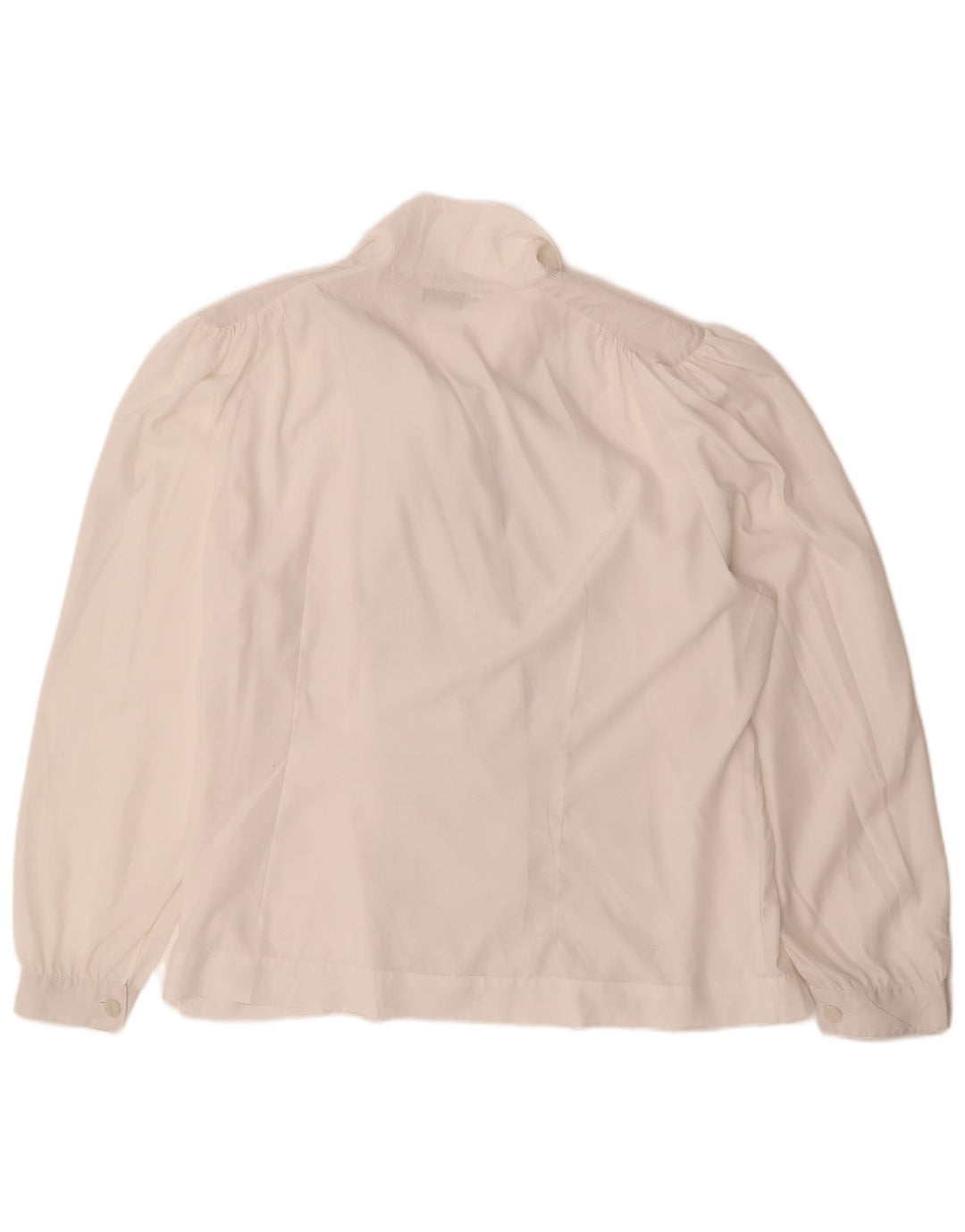 Camicetta vintage da donna con cravatta sul davanti IT 51 XL bianco sporco