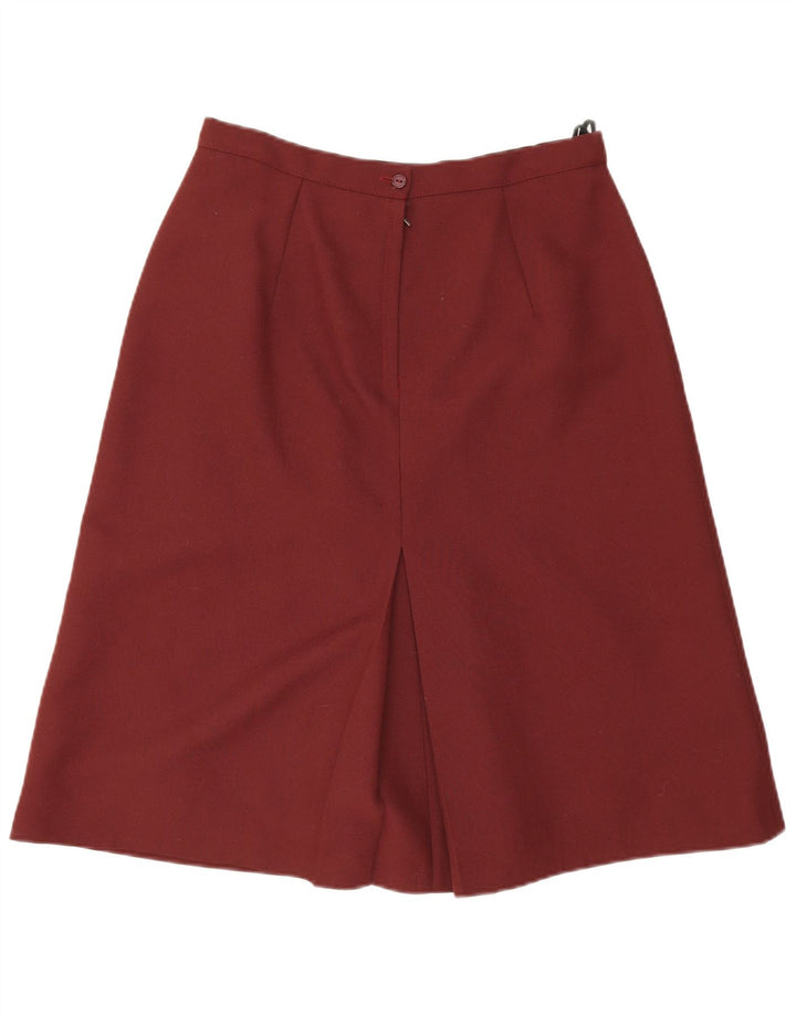 Gonna longuette vintage da donna W30 bordeaux medio