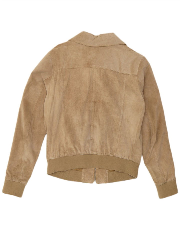 Giubbotto Bomber Donna Conbipel in Pelle Scamosciata IT 46 Large Beige Pelle