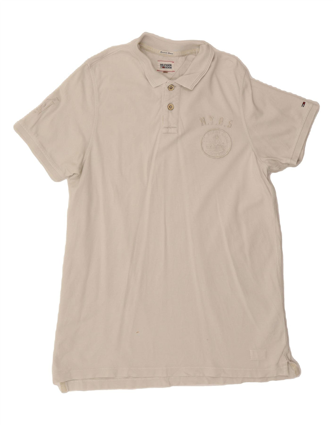TOMMY HILFIGER Mens Polo Shirt 2XL White Cotton Vintage Tommy Hilfiger and Second-Hand Tommy Hilfiger from Messina Hembry 