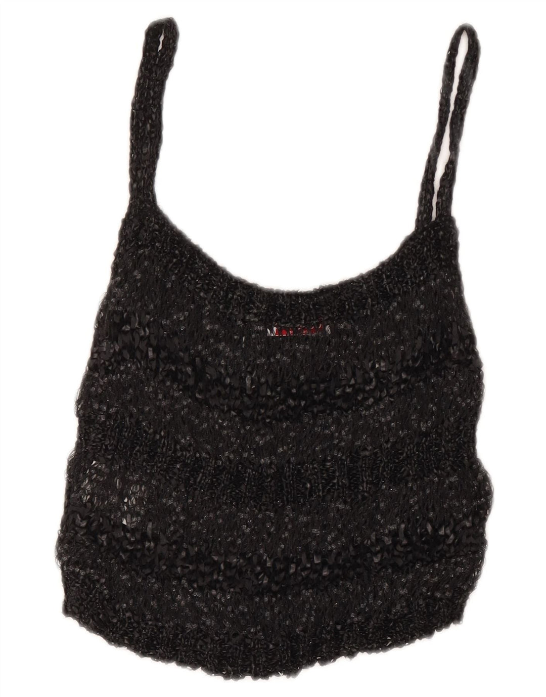 Codice Top da donna corto trasparente con canottiera UK 8 Small Poliammide screziato grigio
