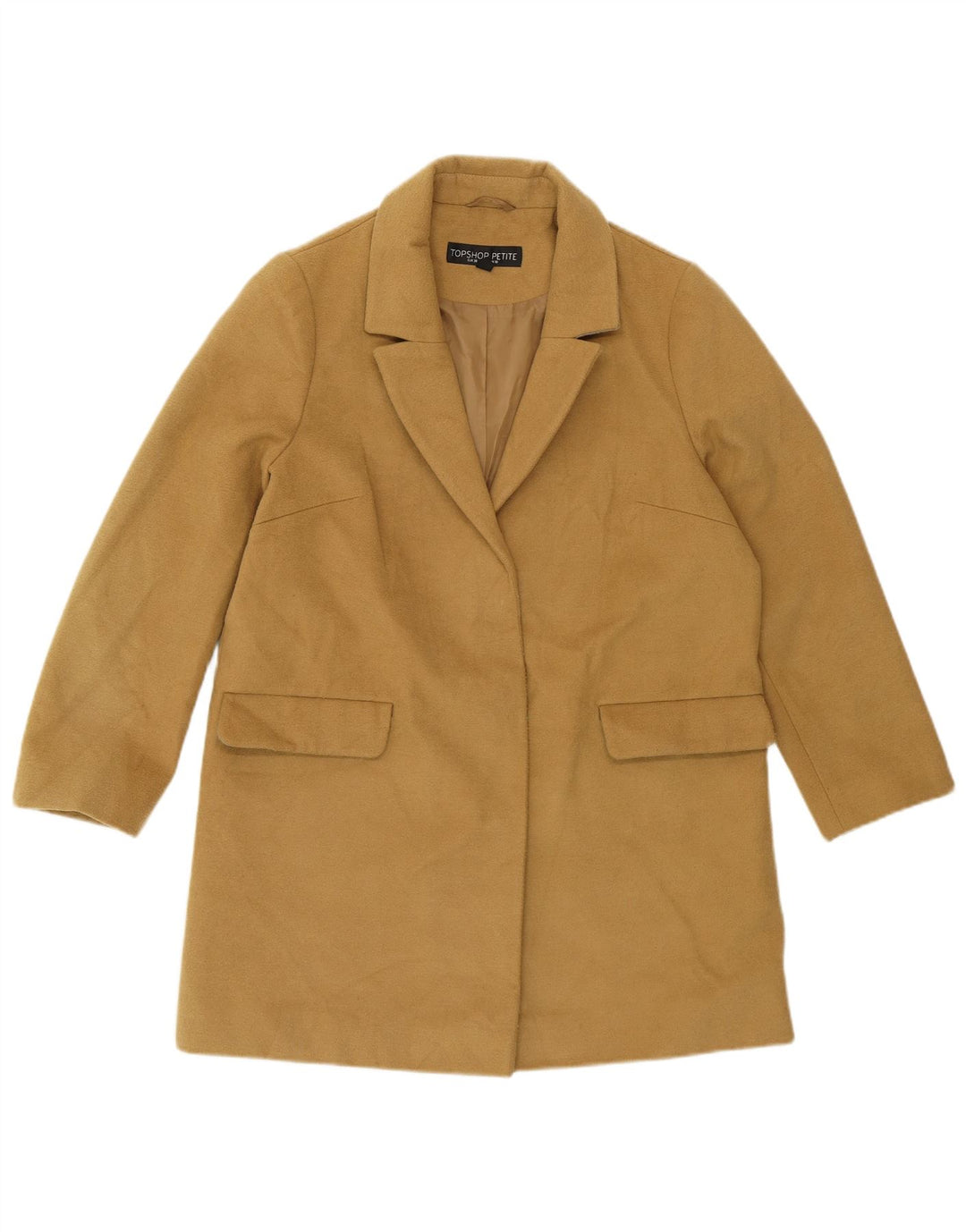 Soprabito oversize da donna Topshop UK 10 piccolo poliestere giallo