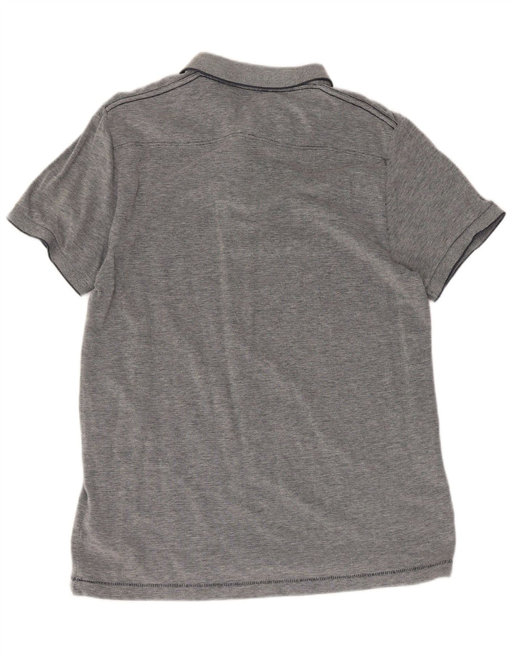 Polo slim da uomo French Connection, grande, in cotone grigio screziato