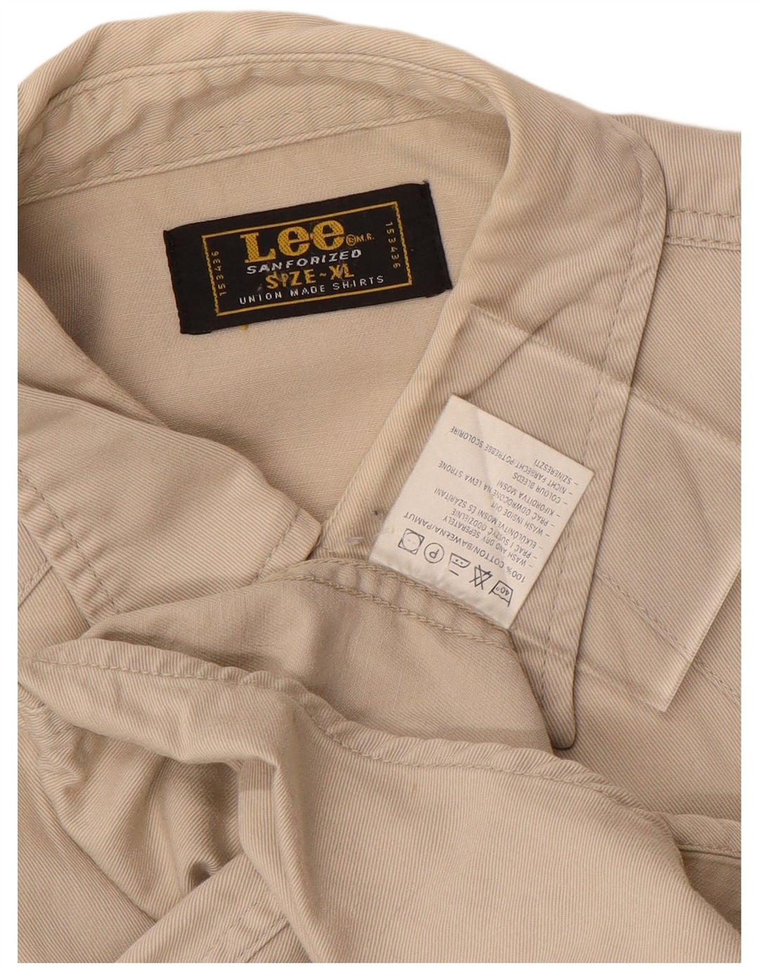 Camicia da uomo Lee XL in cotone beige