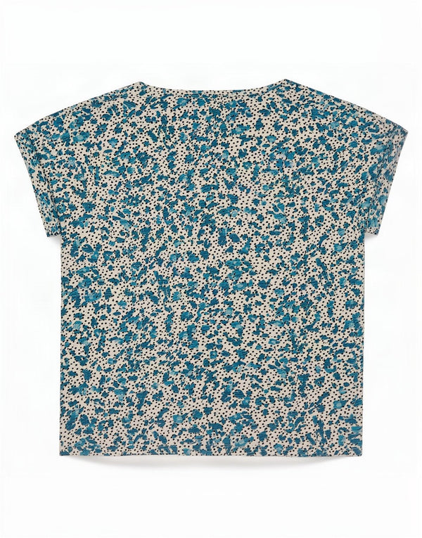 T-shirt da donna Oasis Top UK 16 grande cotone floreale blu