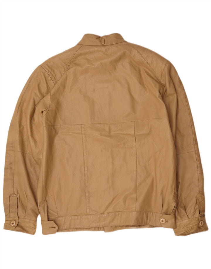 Giacca in pelle vintage da uomo IT 52 XL Beige