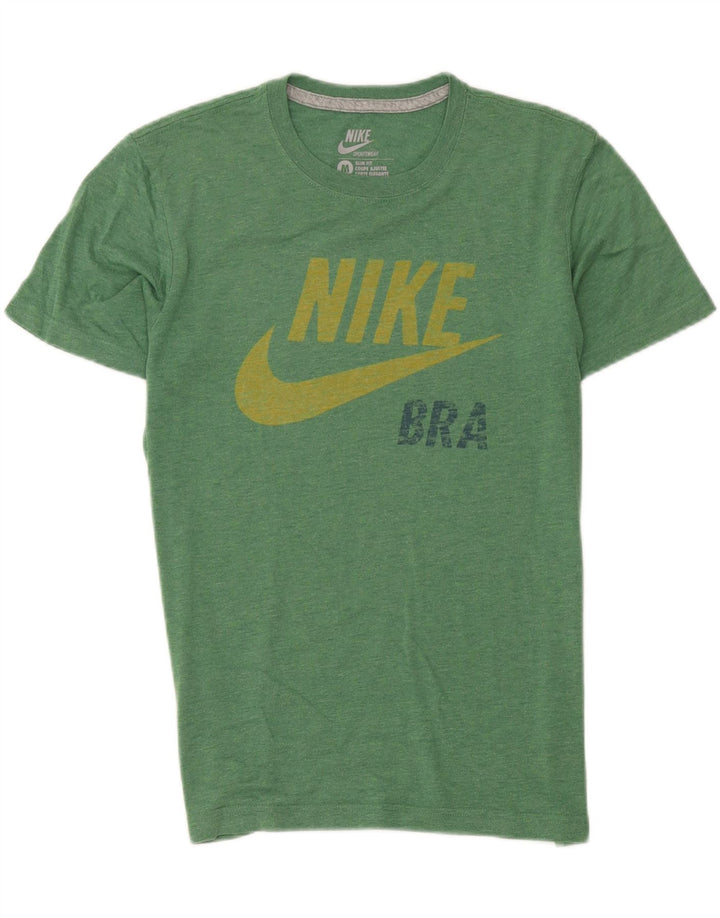 T-shirt grafica Nike da uomo slim fit verde medio