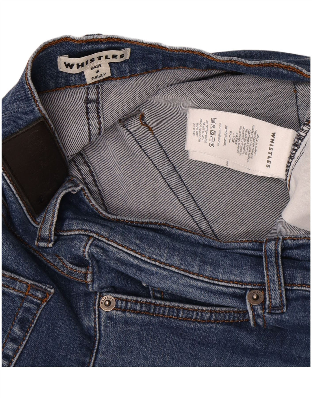 Jeans corti da donna Whistles W28 L24 cotone blu