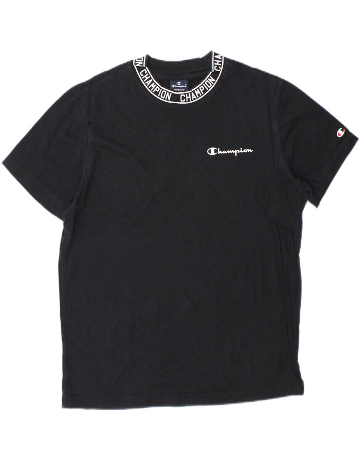 CHAMPION Mens Graphic T-Shirt Top Medium Black Cotton Vintage Champion and Second-Hand Champion from Messina Hembry 