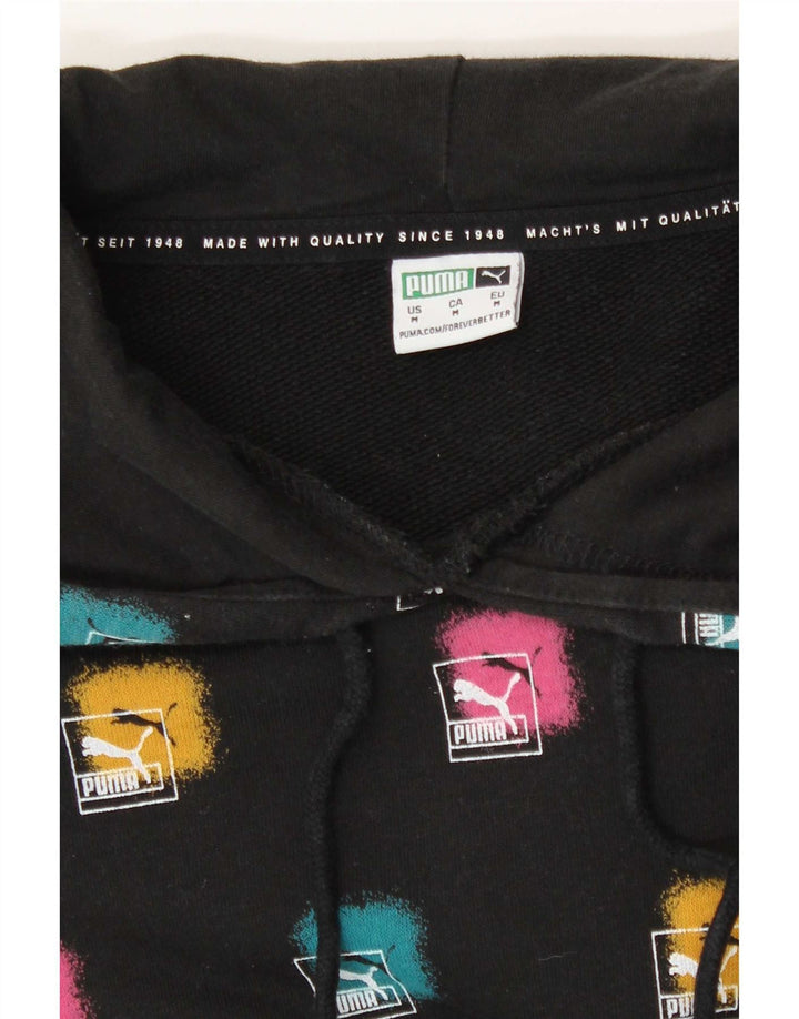 Felpa con cappuccio grafica da donna Puma UK 14 media nera