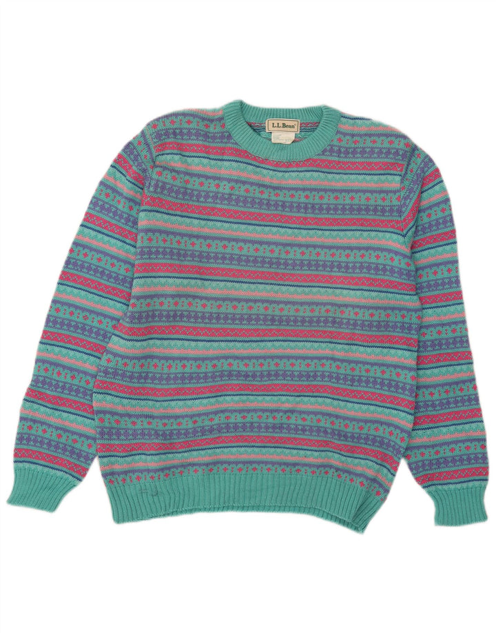 L.L.Bean Maglione da uomo girocollo Maglione grande lana Fair Isle multicolore