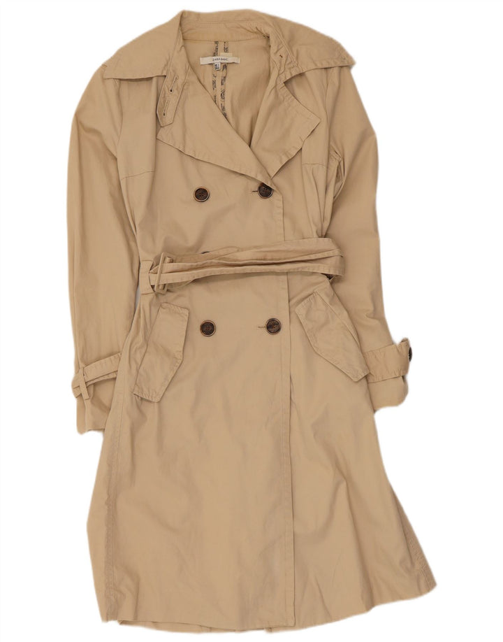 Trench da donna Zara UK 10 piccolo in cotone beige