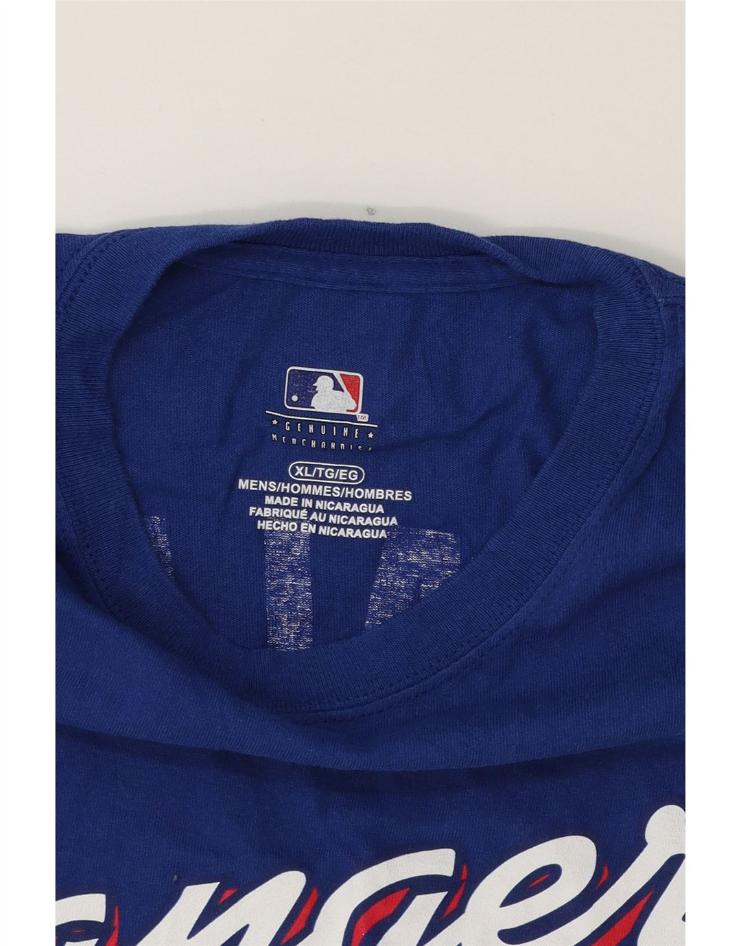 GENUINE MERCHANDISE Mens Graphic T-Shirt Top XL Blue Vintage Genuine Merchandise and Second-Hand Genuine Merchandise from Messina Hembry 