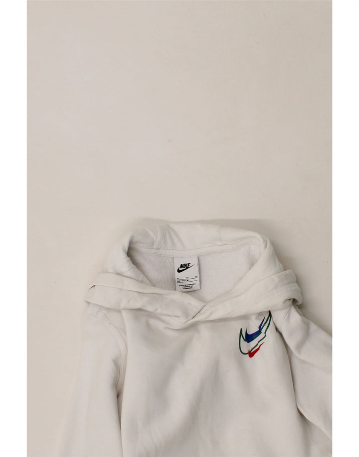 NIKE Boys Sweatshirt Jumper 13-14 Years XL White Cotton Vintage Nike and Second-Hand Nike from Messina Hembry 