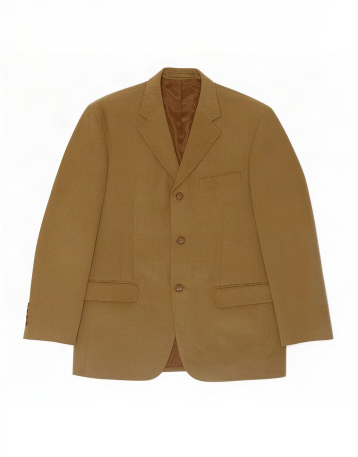 Giacca blazer a 3 bottoni da uomo Marks & Spencer UK 38 Poliestere beige medio