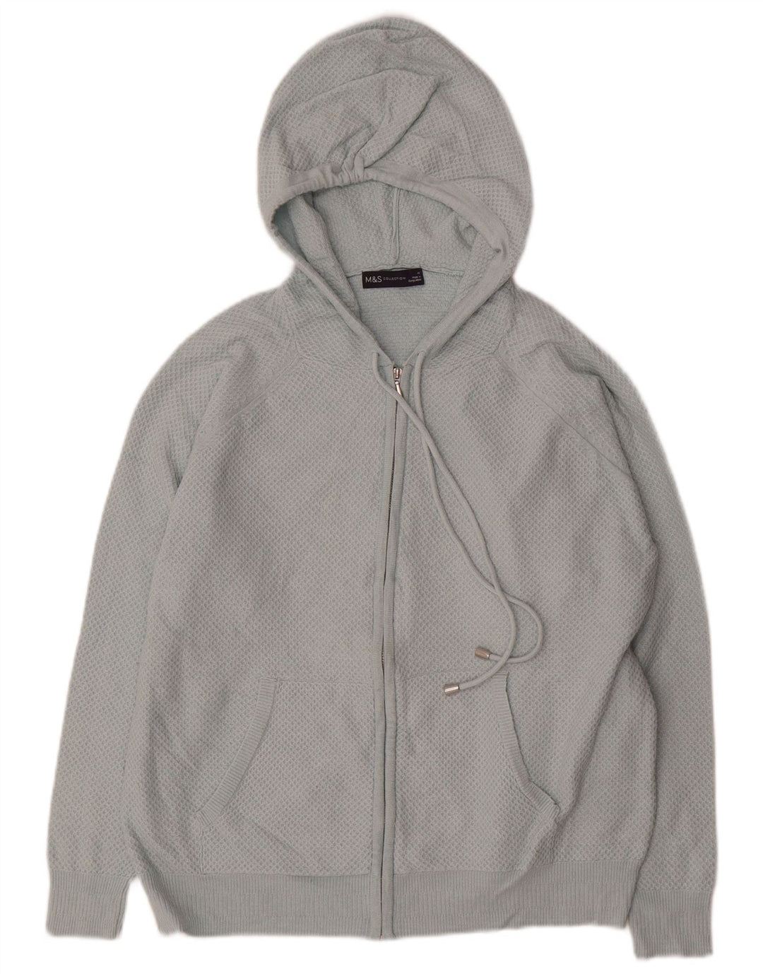 Maglione cardigan con cappuccio da donna Marks & Spencer UK 14 Blu medio